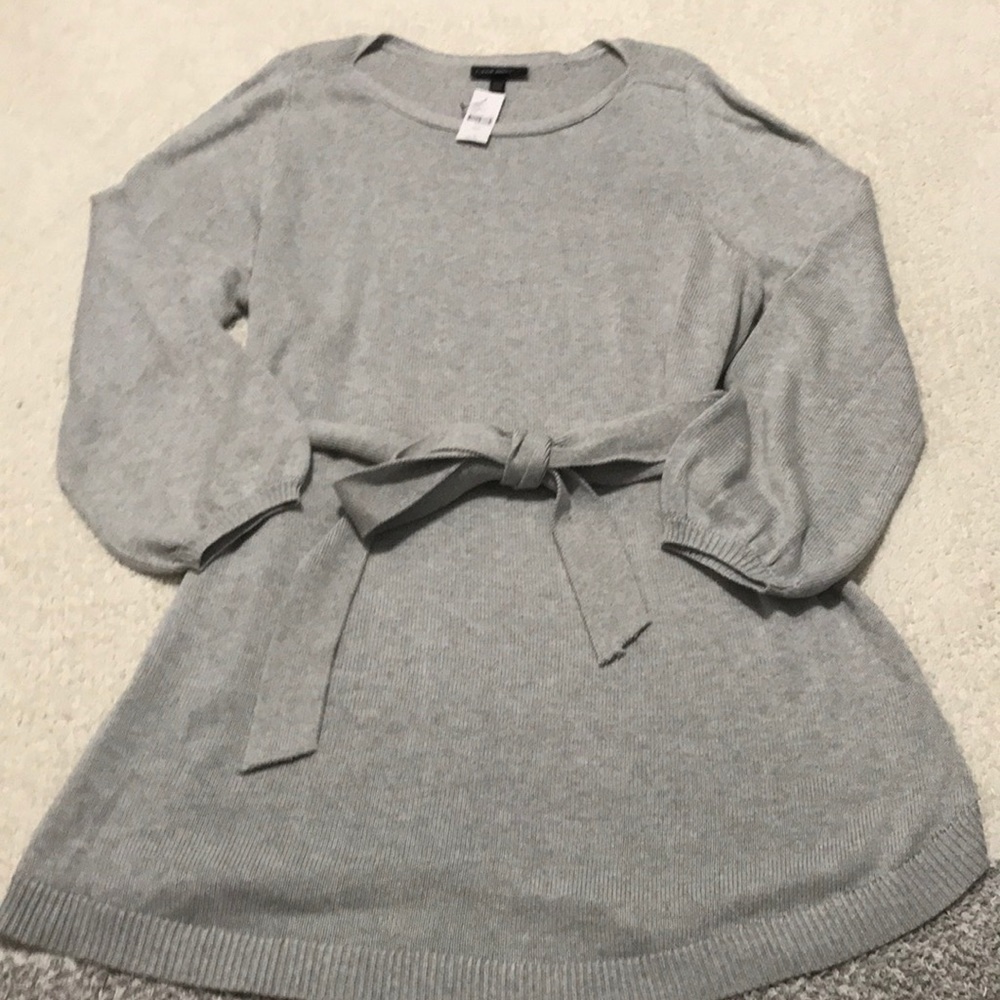 Lane Bryant Gray Belted Tunic Sweater